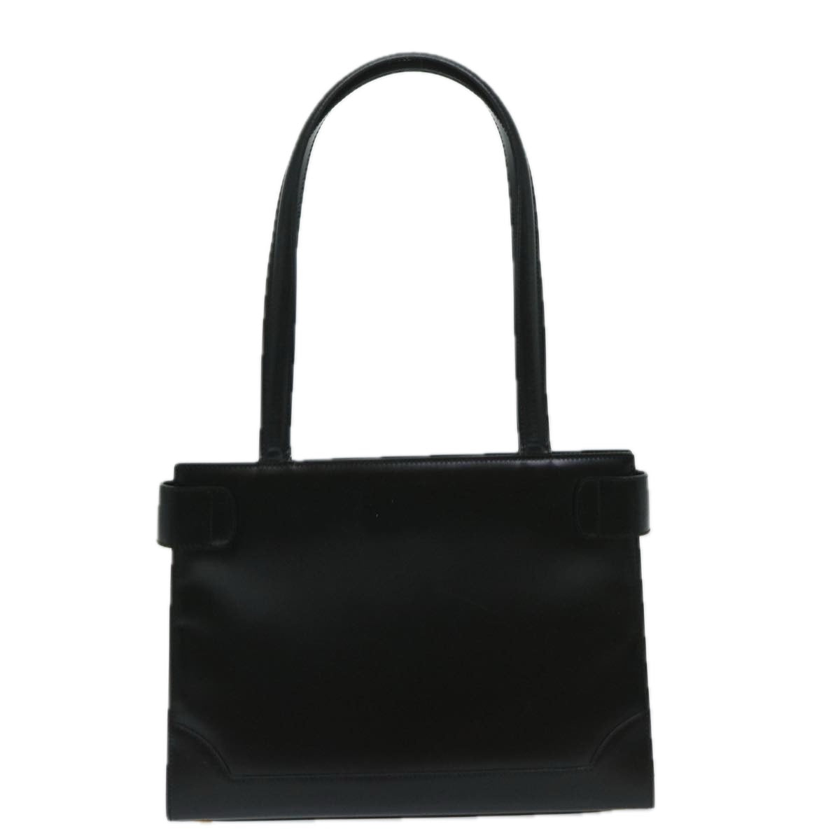 CELINE Hand Bag Leather Black Auth 69373 - 0