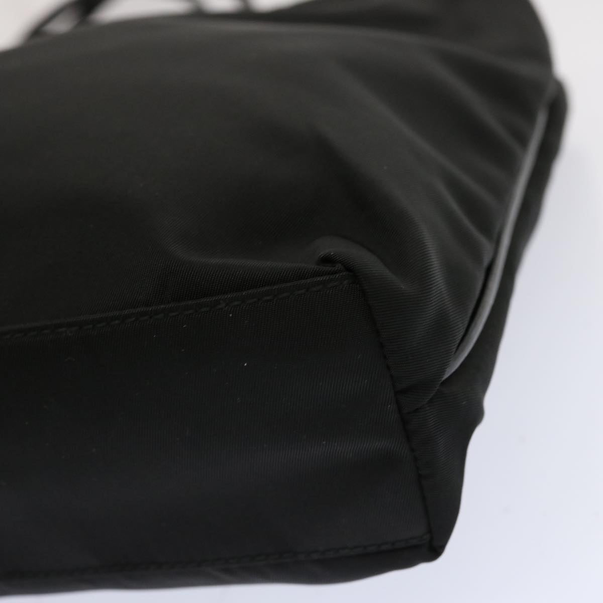 PRADA Hand Bag Nylon Black Auth 69379