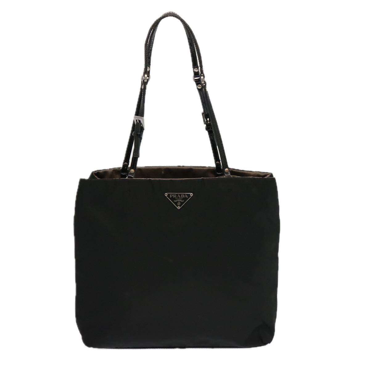 PRADA Hand Bag Nylon Black Auth 69379 - 0