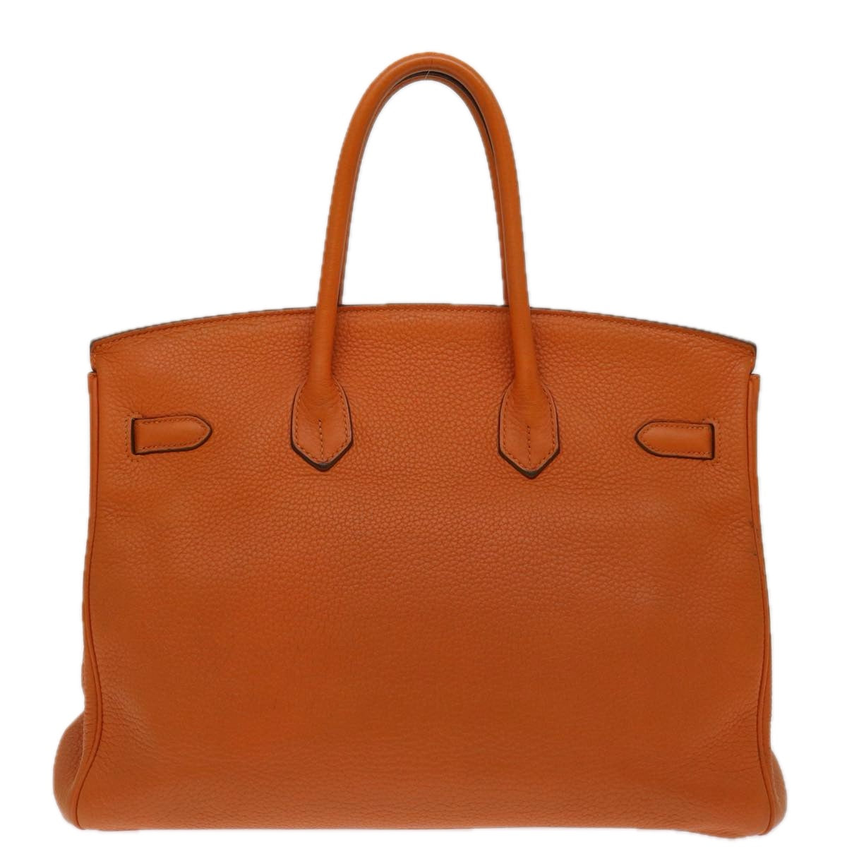 HERMES Birkin 35 Hand Bag Leather Orange Auth 69383S - 0