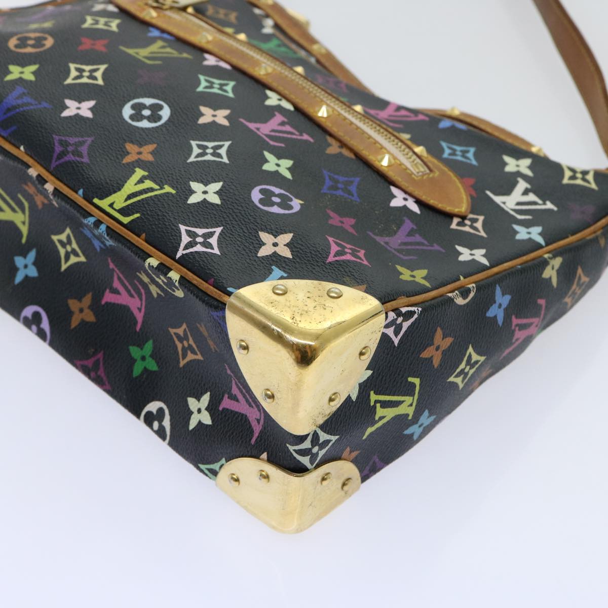 LOUIS VUITTON Monogram Multicolor Boulogne Shoulder Bag Black M92638 Auth 69390