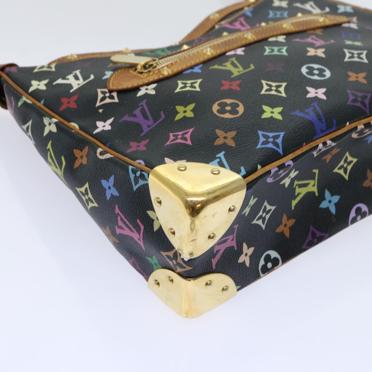 LOUIS VUITTON Monogram Multicolor Boulogne Shoulder Bag Black M92638 Auth 69390