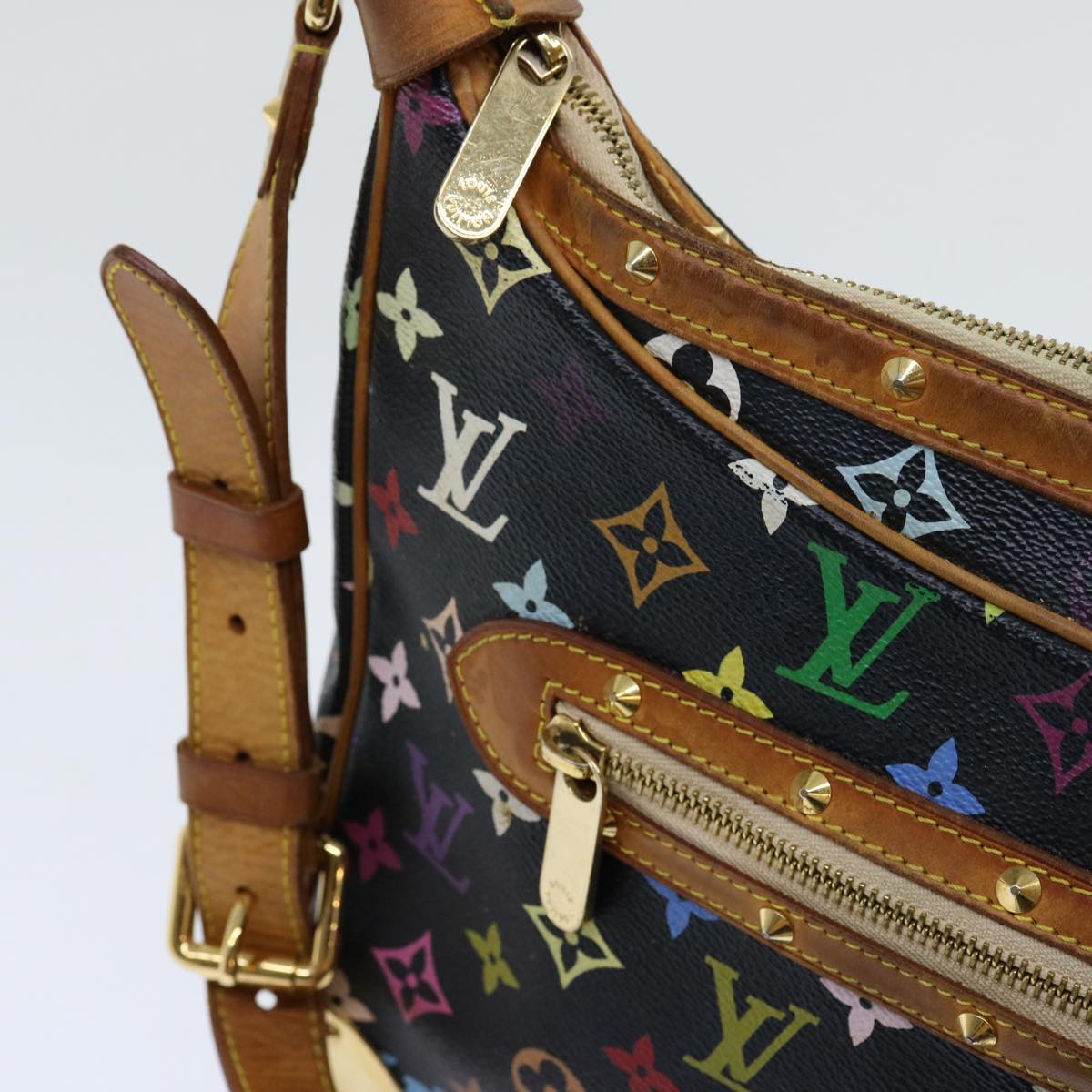 LOUIS VUITTON Monogram Multicolor Boulogne Shoulder Bag Black M92638 Auth 69390