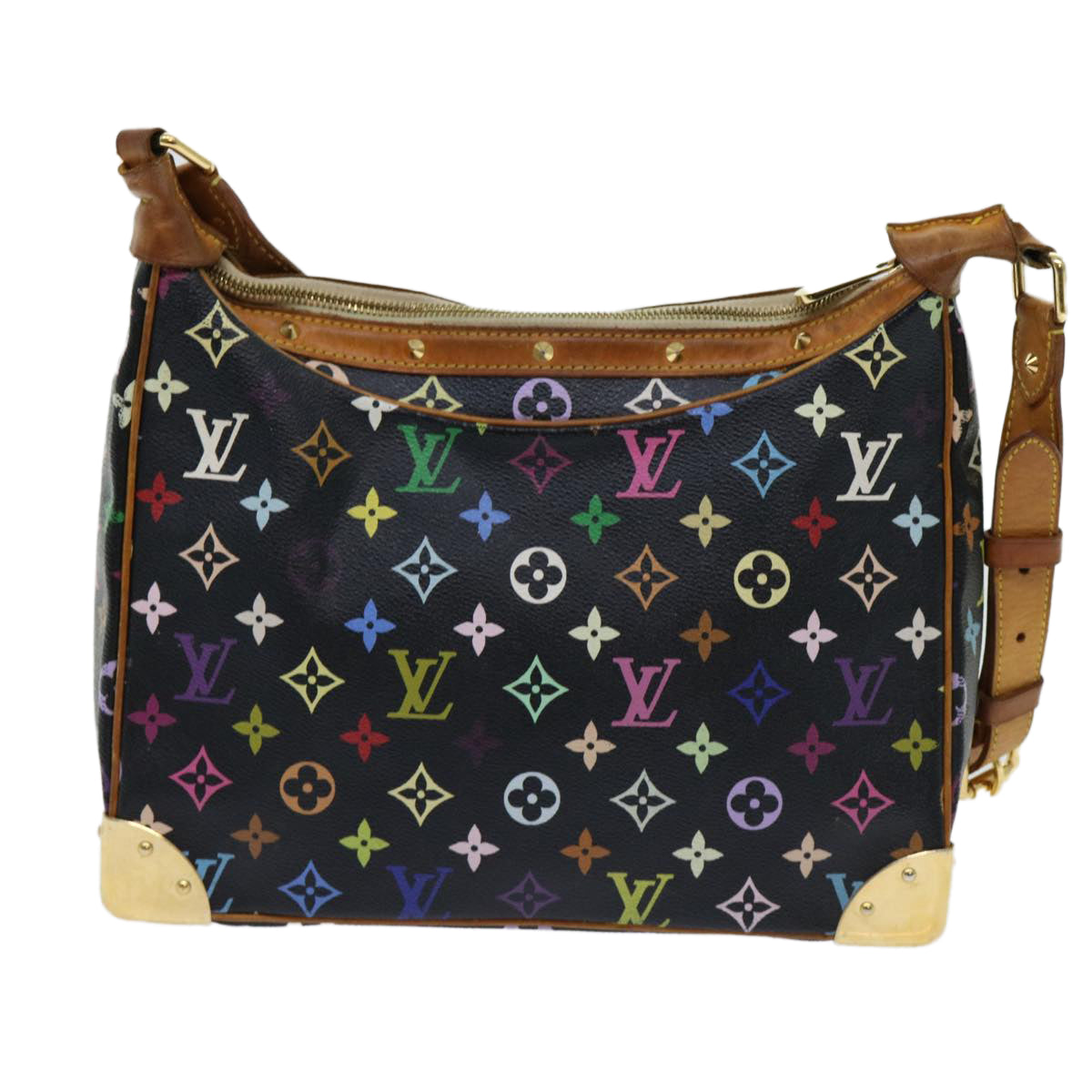 LOUIS VUITTON Monogram Multicolor Boulogne Shoulder Bag Black M92638 Auth 69390