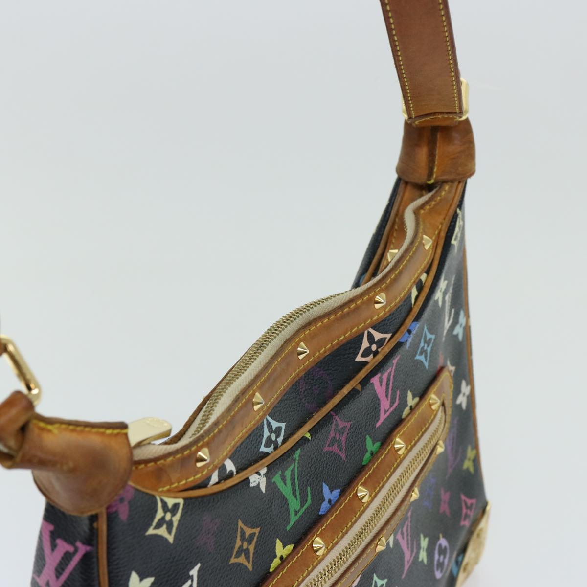 LOUIS VUITTON Monogram Multicolor Boulogne Shoulder Bag Black M92638 Auth 69390