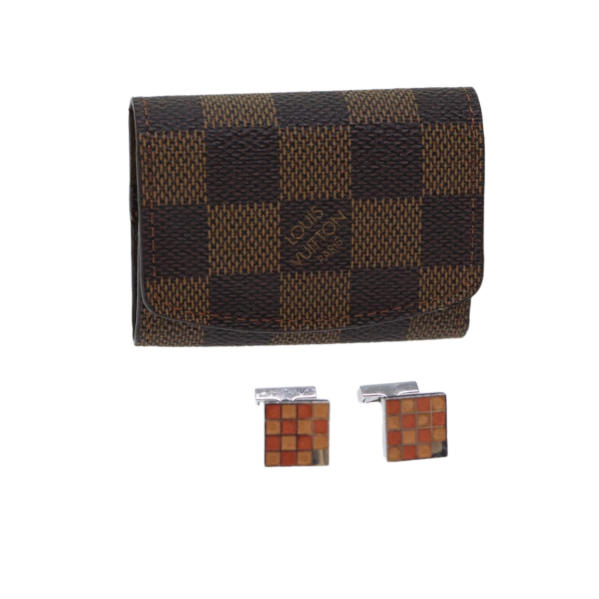 LOUIS VUITTON Damier Ebene Cuff Case Cuffs M30964 LV Auth 69414