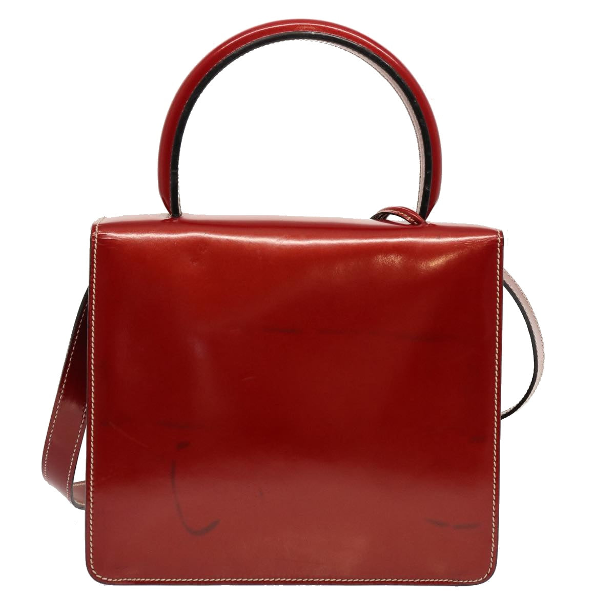 LOEWE Hand Bag Patent leather 2way Red Auth 69418 - 0