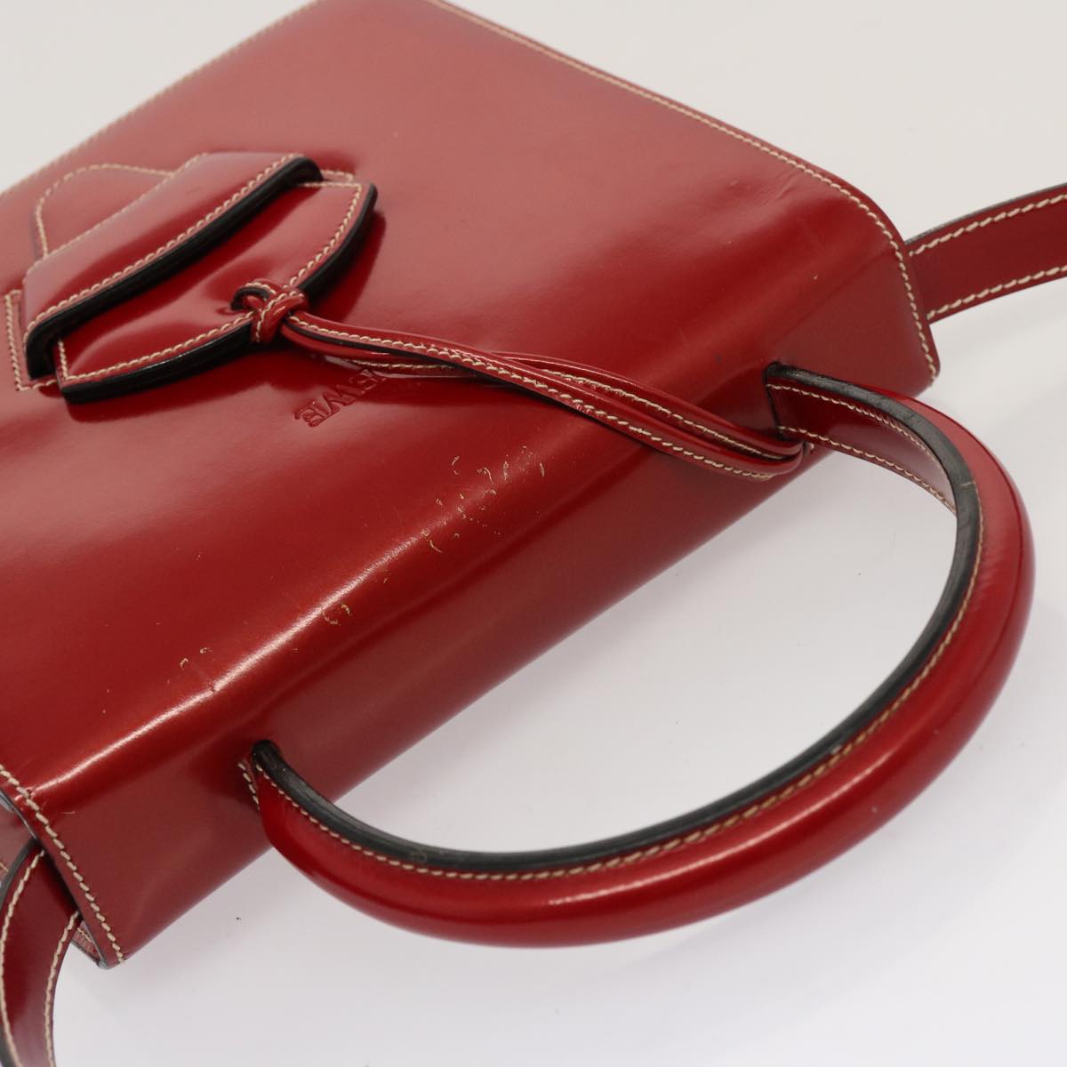 LOEWE Hand Bag Patent leather 2way Red Auth 69418