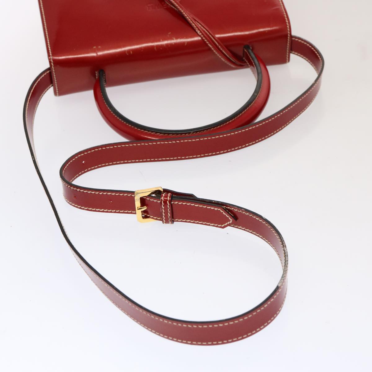 LOEWE Hand Bag Patent leather 2way Red Auth 69418