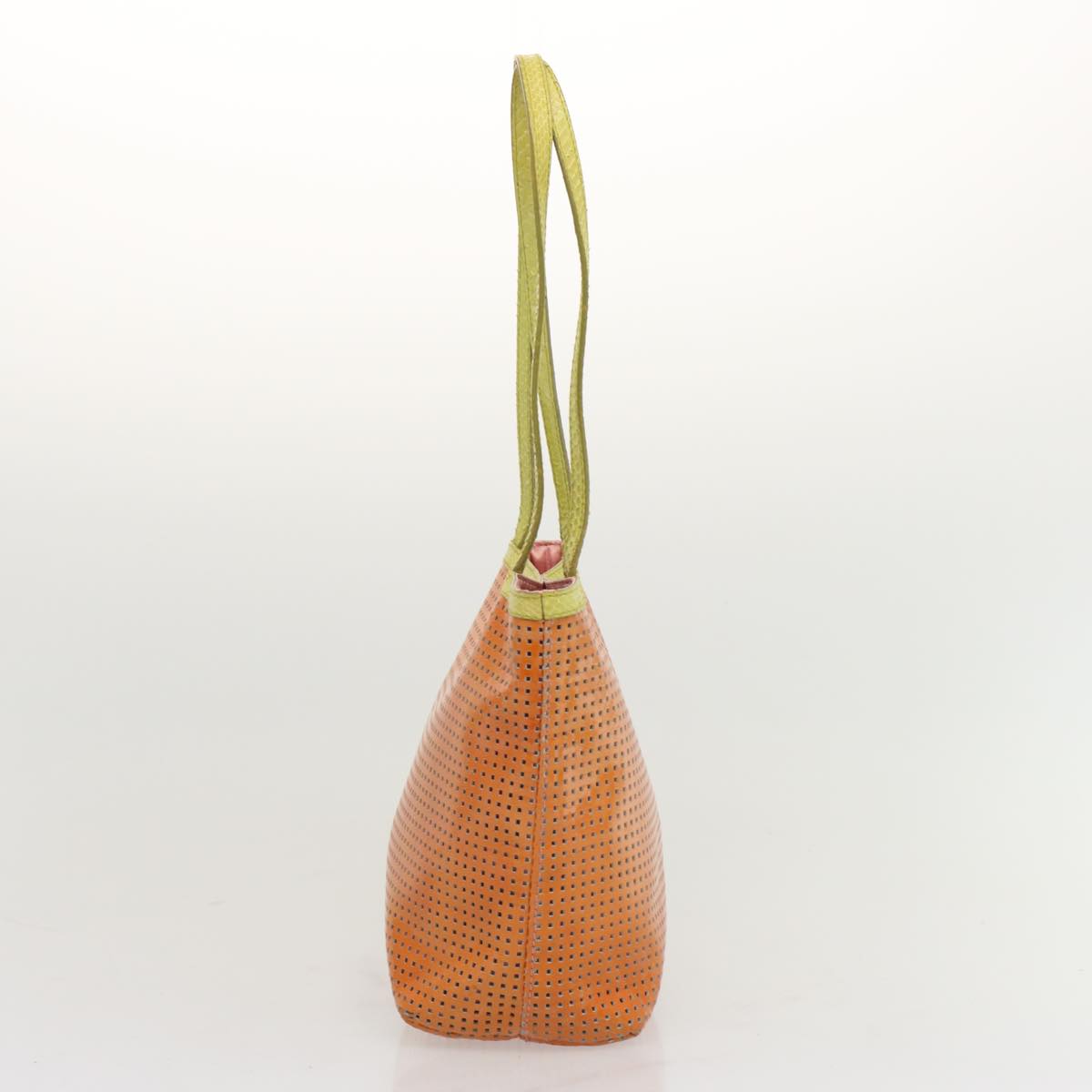 FENDI Hand Bag Enamel Orange Auth 69455