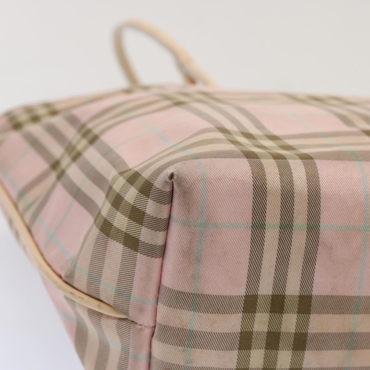 BURBERRY Nova Check Tote Bag Nylon Pink Auth 69457