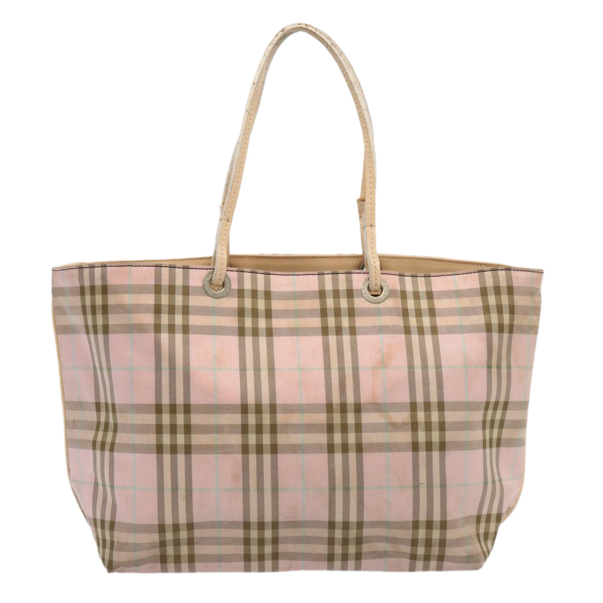 BURBERRY Nova Check Tote Bag Nylon Pink Auth 69457