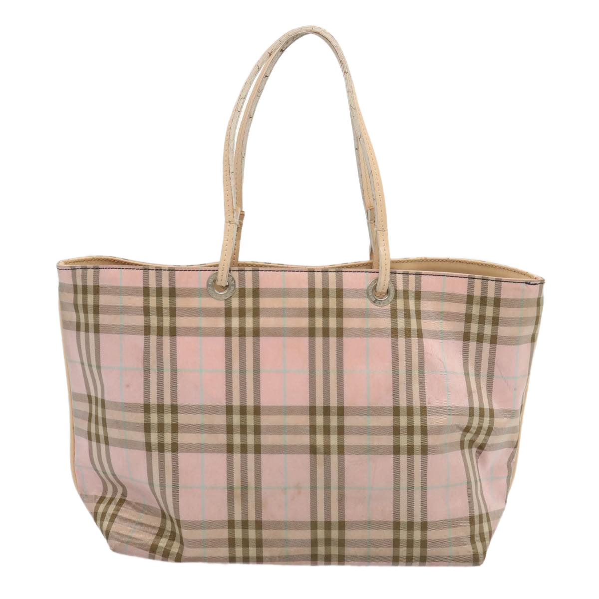 BURBERRY Nova Check Tote Bag Nylon Pink Auth 69457