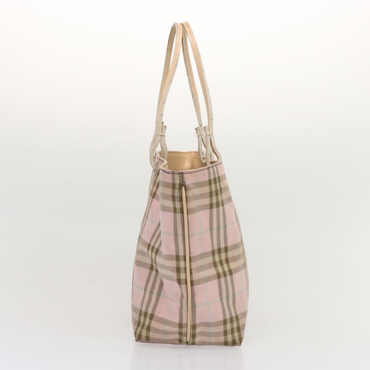 BURBERRY Nova Check Tote Bag Nylon Pink Auth 69457