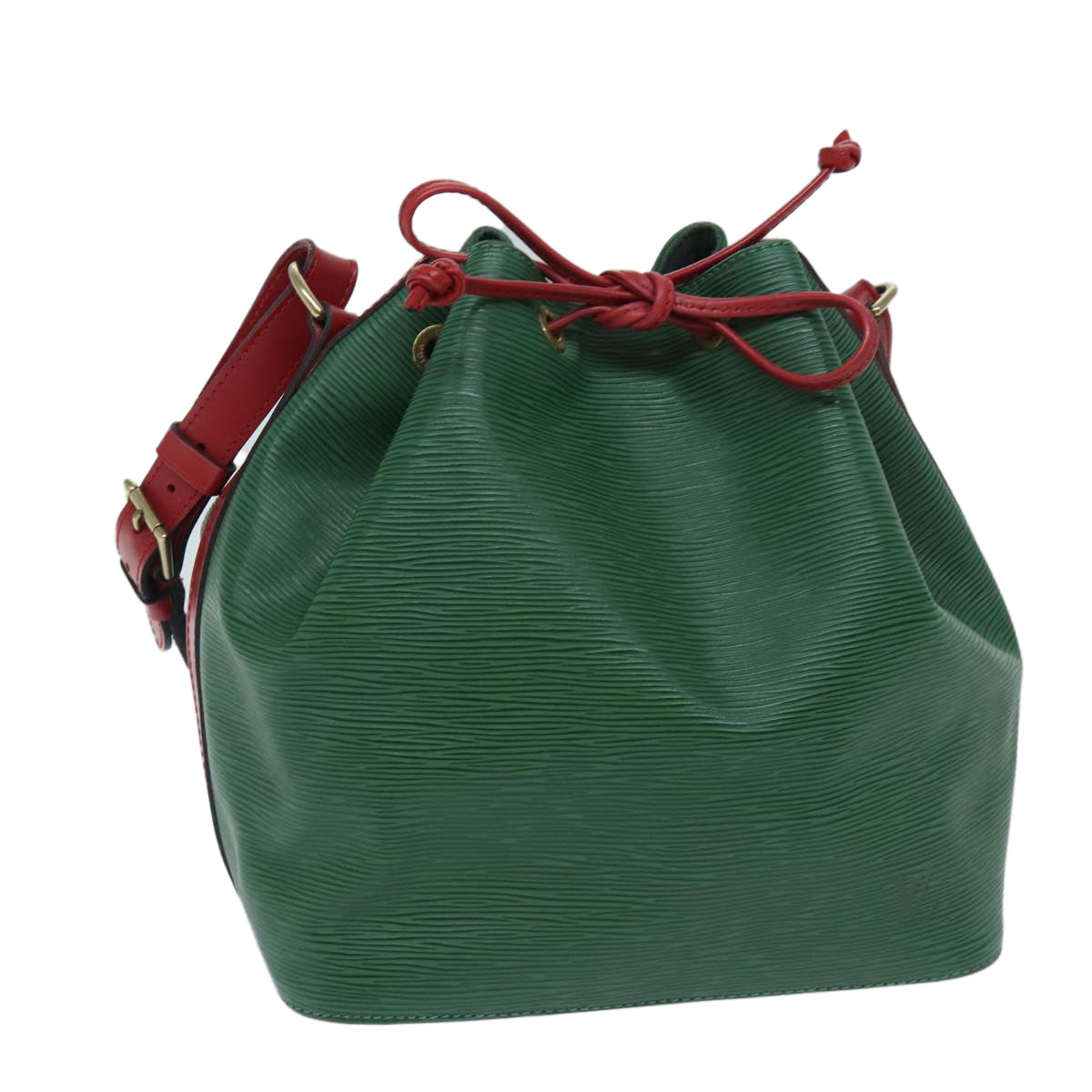 LOUIS VUITTON Epi Petit Noe Shoulder Bag Bicolor Green Red M44147 LV Auth 69465