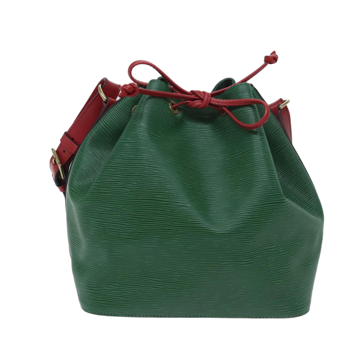 LOUIS VUITTON Epi Petit Noe Shoulder Bag Bicolor Green Red M44147 LV Auth 69465