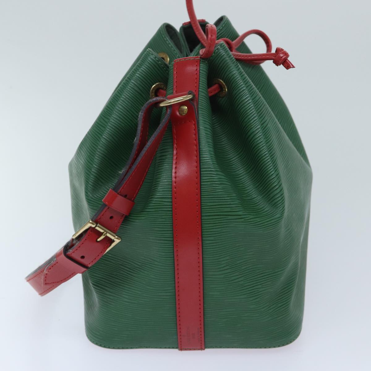 LOUIS VUITTON Epi Petit Noe Shoulder Bag Bicolor Green Red M44147 LV Auth 69465