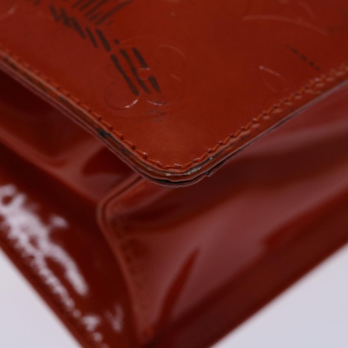 LOUIS VUITTON Monogram Vernis Spring Street Hand Bag Red M91135 LV Auth 69489