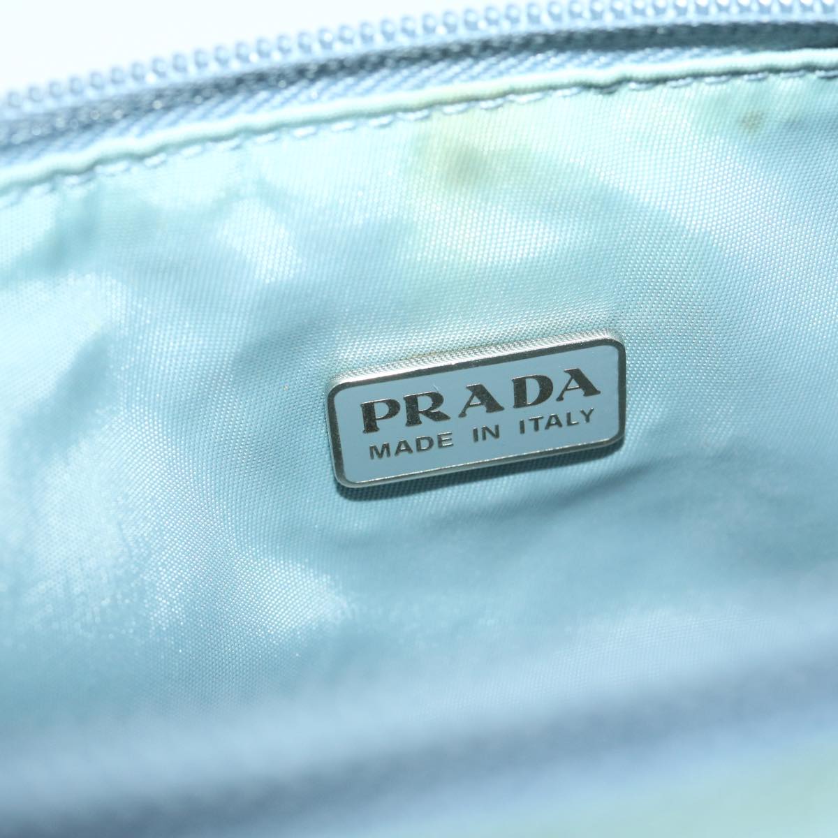 PRADA Accessory Pouch Nylon Light Blue Auth 69506