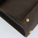 ETRO Hand Bag PVC Leather 2way Brown Auth 69510-14