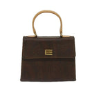 ETRO Hand Bag PVC Leather 2way Brown Auth 69510-13