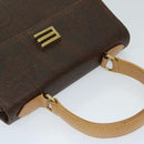 ETRO Hand Bag PVC Leather 2way Brown Auth 69510-6