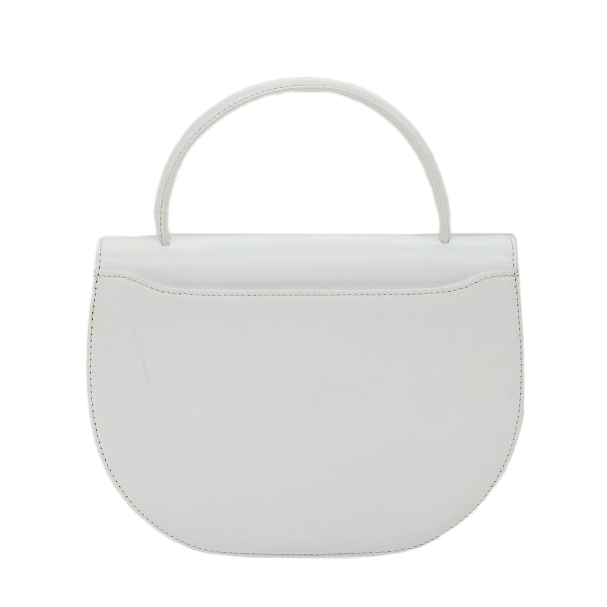 GIVENCHY Hand Bag Leather White Auth 69527