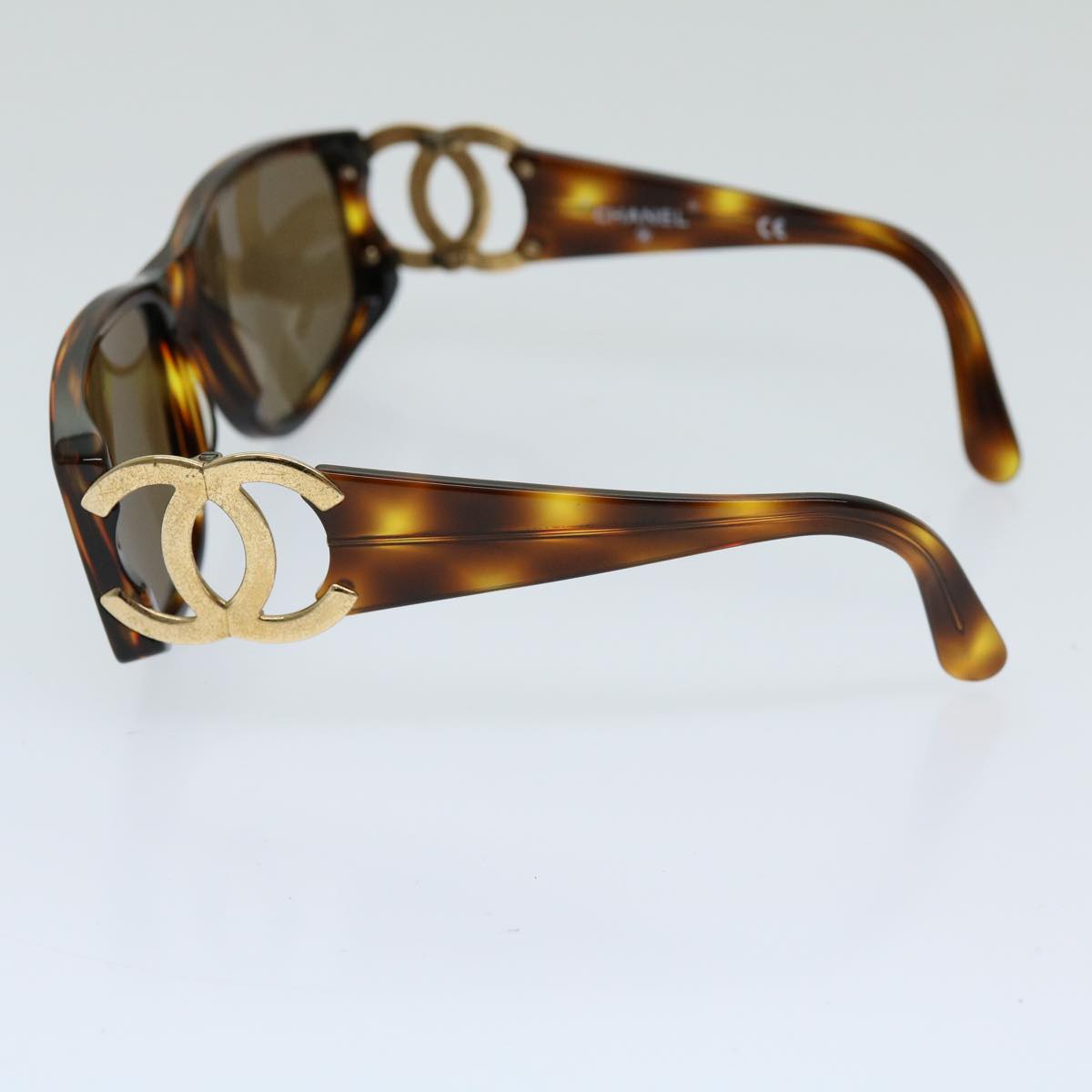 CHANEL Sunglasses plastic Brown CC Auth 69542