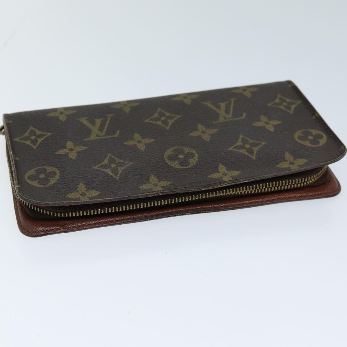 LOUIS VUITTON Monogram Porte Monnaie Zip Long Wallet M61727 LV Auth 69544