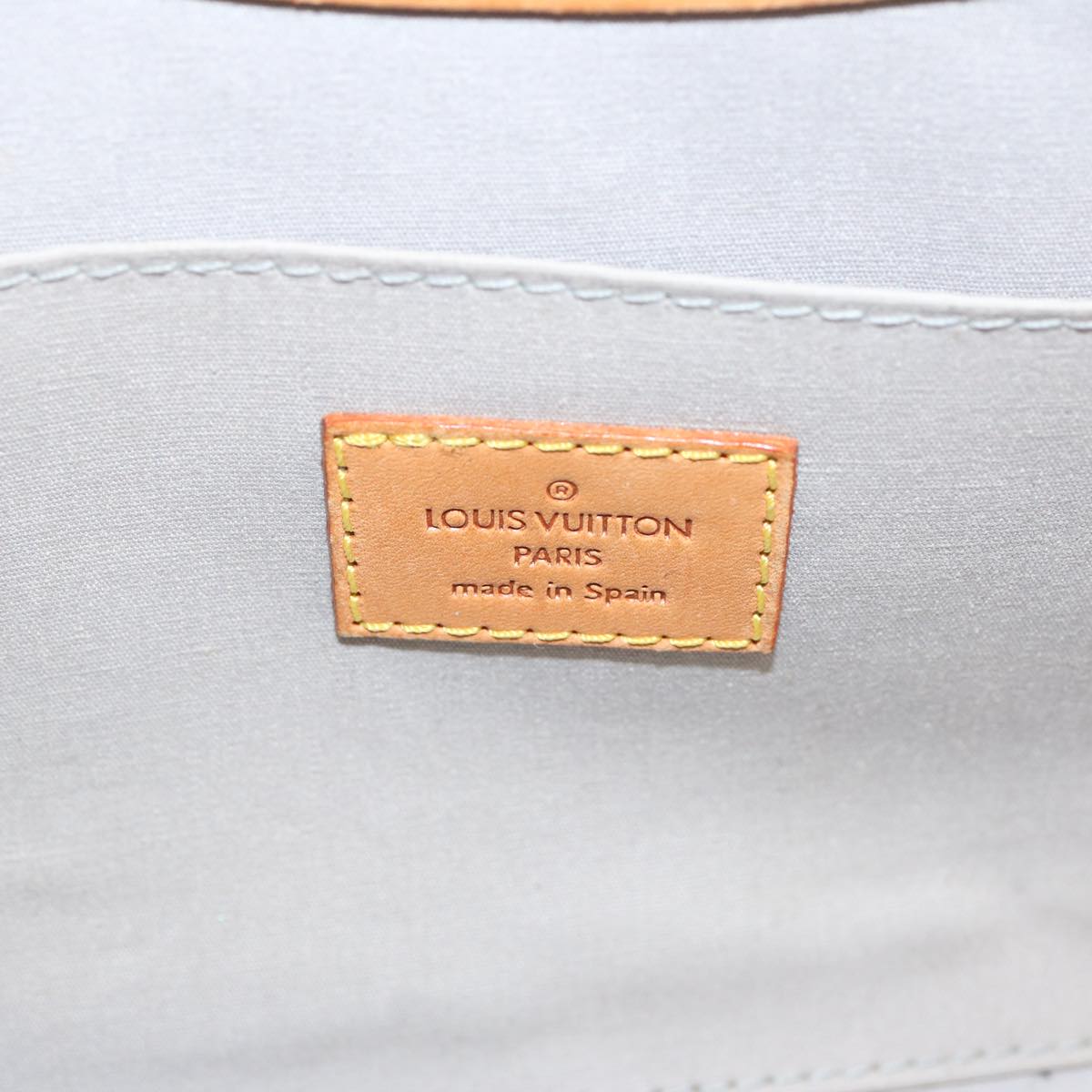 LOUIS VUITTON Monogram Vernis Roxbury Drive Hand Bag Perle M91374 LV Auth 69545