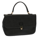 Burberrys Hand Bag Leather Black Auth 69546-1