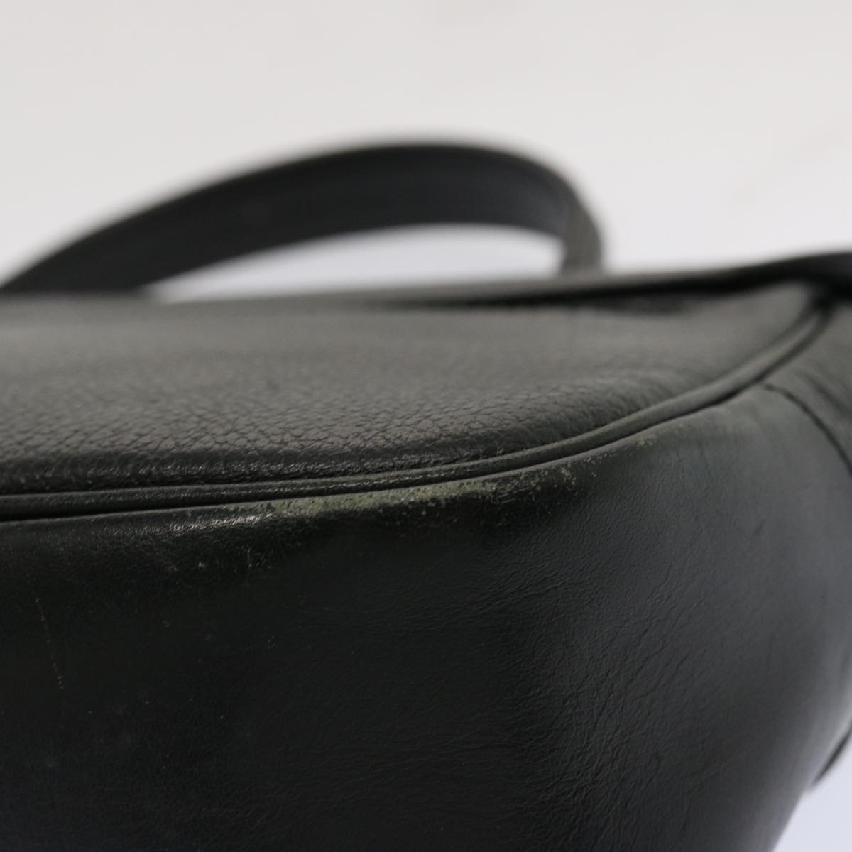 Burberrys Hand Bag Leather Black Auth 69546
