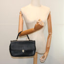 Burberrys Hand Bag Leather Black Auth 69546-22