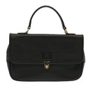 Burberrys Hand Bag Leather Black Auth 69546-13