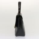 Burberrys Hand Bag Leather Black Auth 69546-3