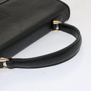 Burberrys Hand Bag Leather Black Auth 69546-7