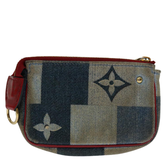 LOUIS VUITTON Monogram Denim Mini Pochette Accessoires Blue M68760 LV Auth 69550