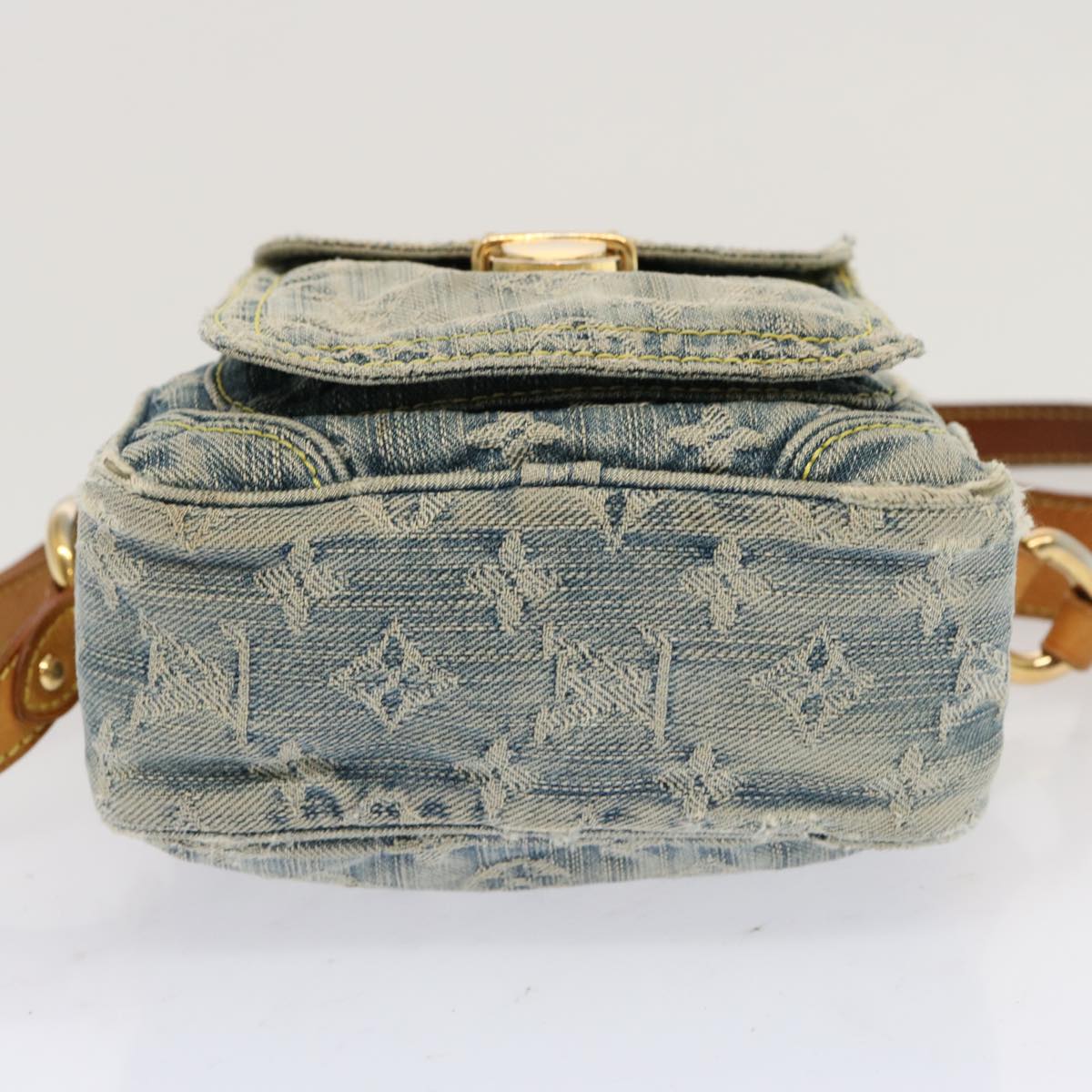 LOUIS VUITTON Monogram Denim Camera Bag Shoulder Bag Blue M95348 LV Auth 69556