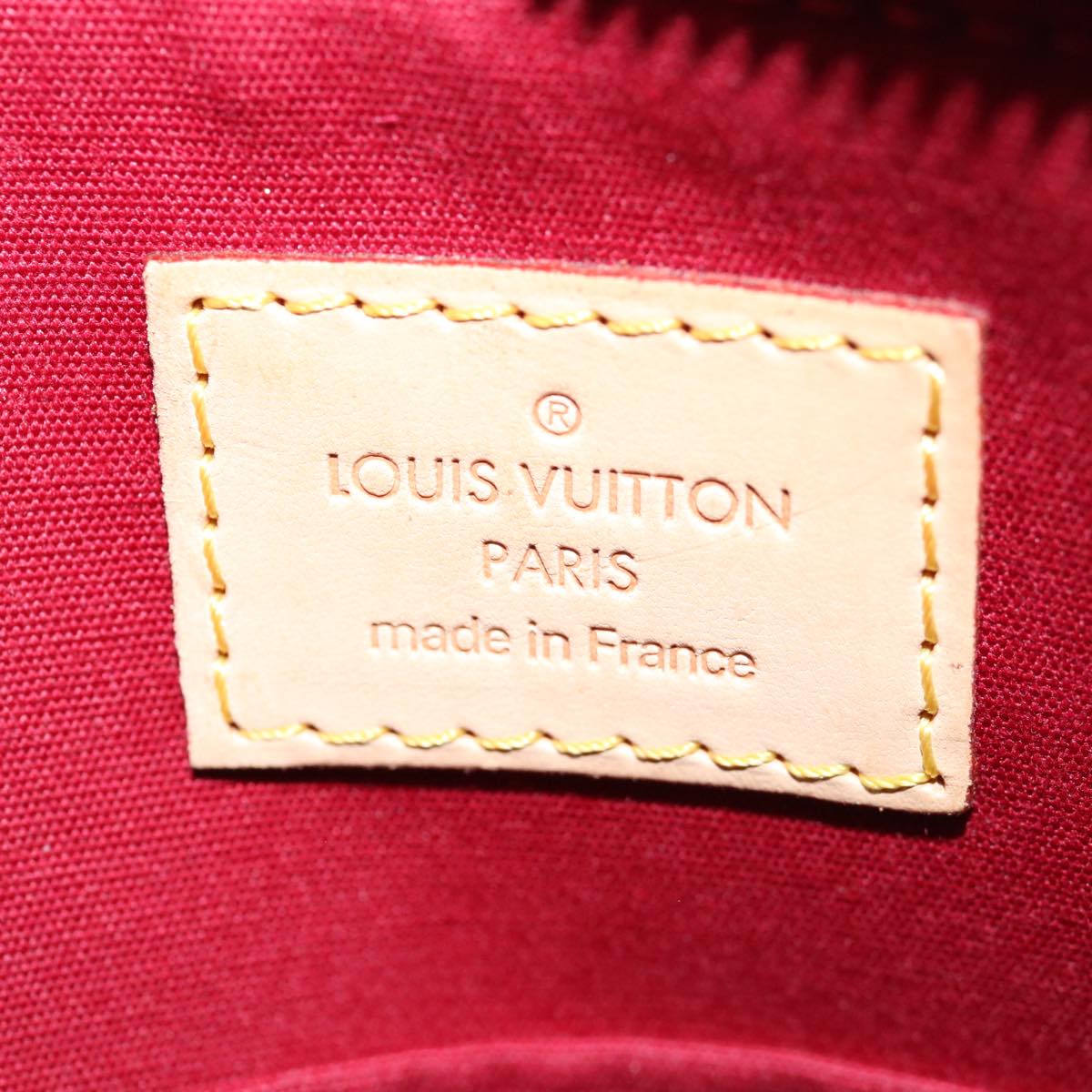 LOUIS VUITTON Monogram Vernis Belvee PM Hand Bag Pomme D'amour M93583 Auth 69557