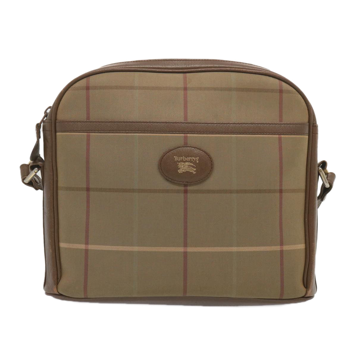 Burberrys Nova Check Shoulder Bag Canvas Beige Auth 69572 - 0