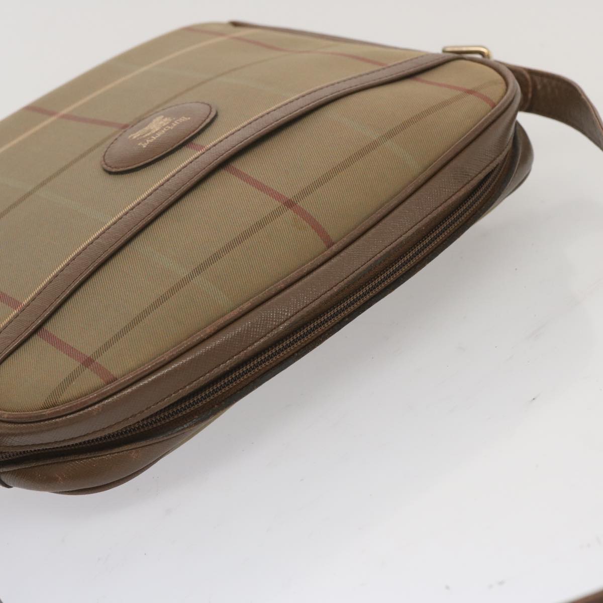 Burberrys Nova Check Shoulder Bag Canvas Beige Auth 69572