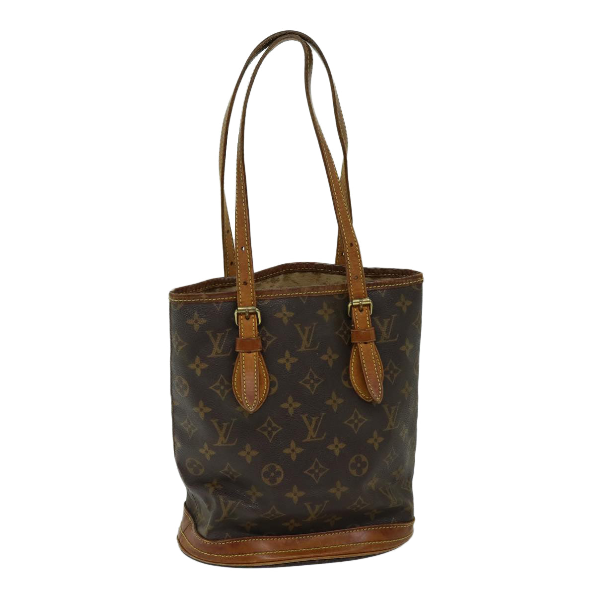 LOUIS VUITTON Monogram Bucket PM Shoulder Bag M42238 LV Auth 69583