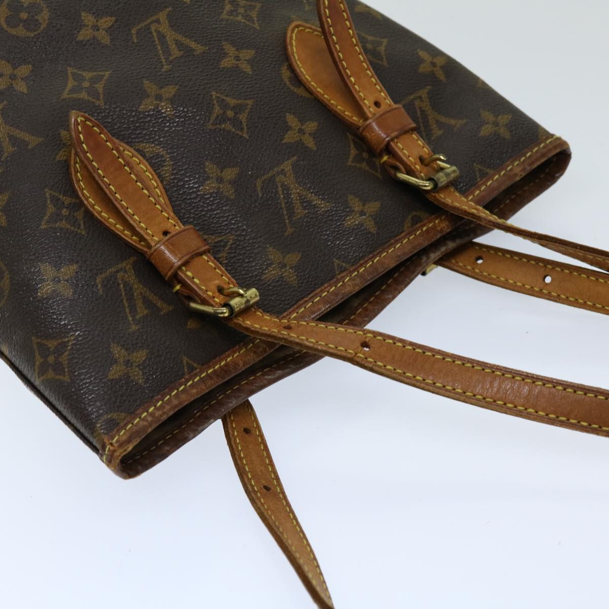 LOUIS VUITTON Monogram Bucket PM Shoulder Bag M42238 LV Auth 69583