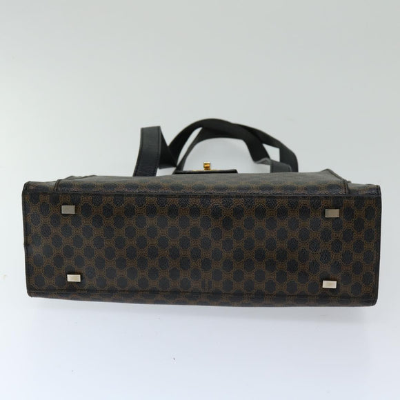 CELINE Macadam Canvas Hand Bag PVC Black Auth 69608