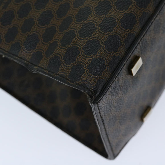 CELINE Macadam Canvas Hand Bag PVC Black Auth 69608