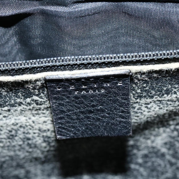 CELINE Macadam Canvas Hand Bag PVC Black Auth 69608