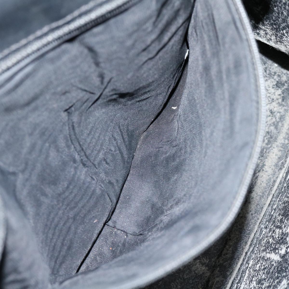 CELINE Macadam Canvas Hand Bag PVC Black Auth 69608