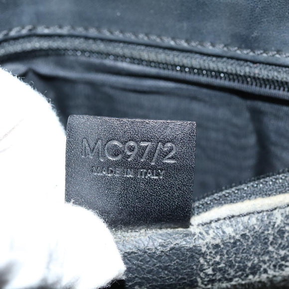 CELINE Macadam Canvas Hand Bag PVC Black Auth 69608