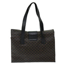 CELINE Macadam Canvas Hand Bag PVC Black Auth 69608-2