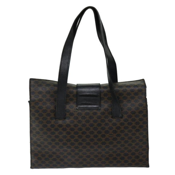 CELINE Macadam Canvas Hand Bag PVC Black Auth 69608